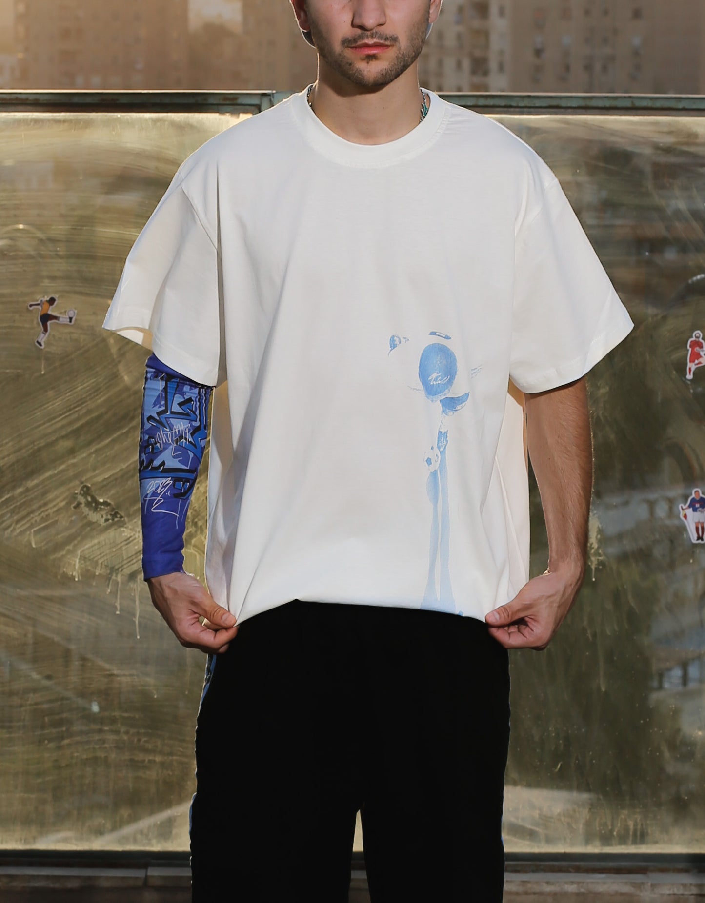 TopV Richa Tee- White/Blue