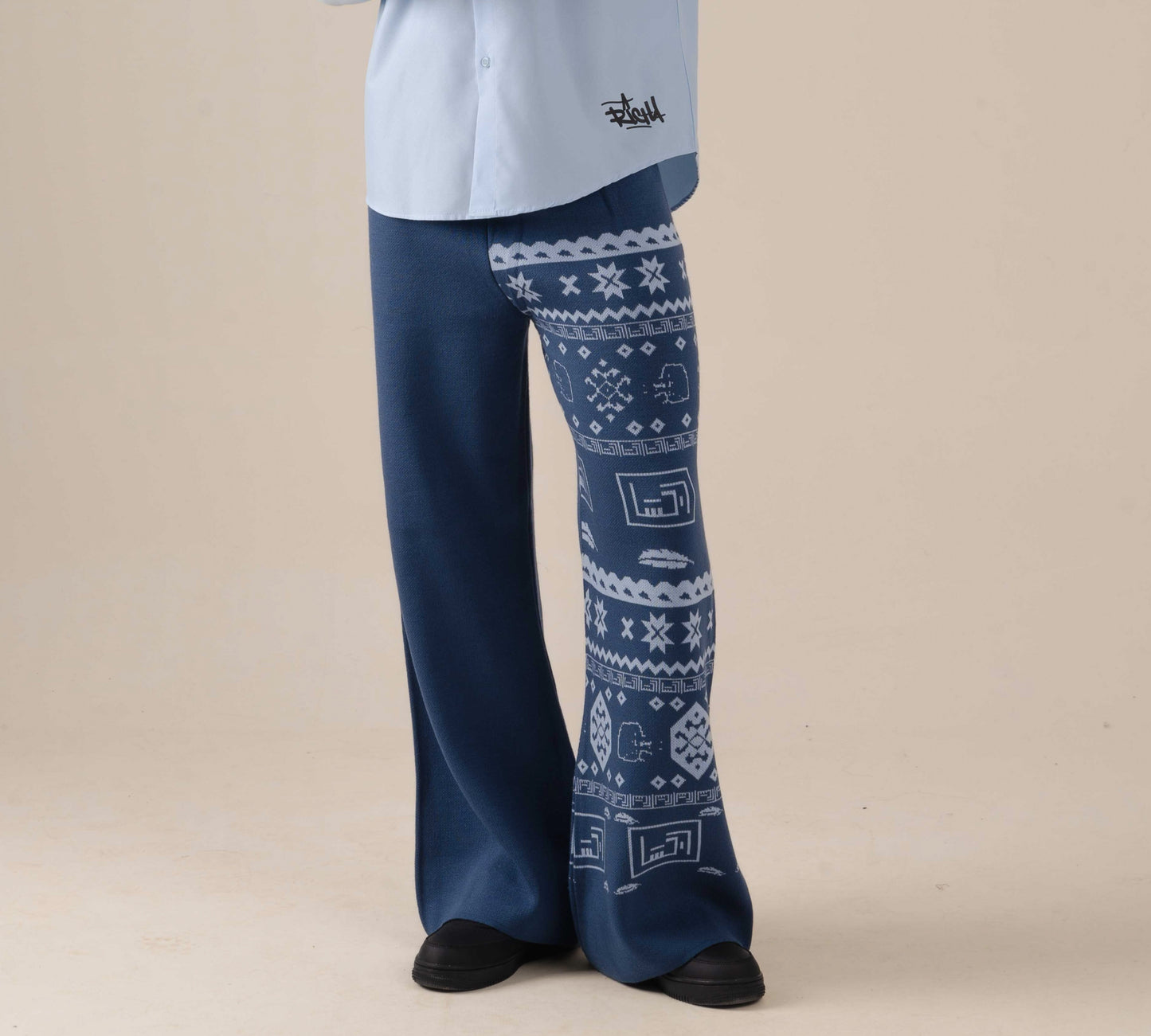 RIQSHA Knit Pants- Blue